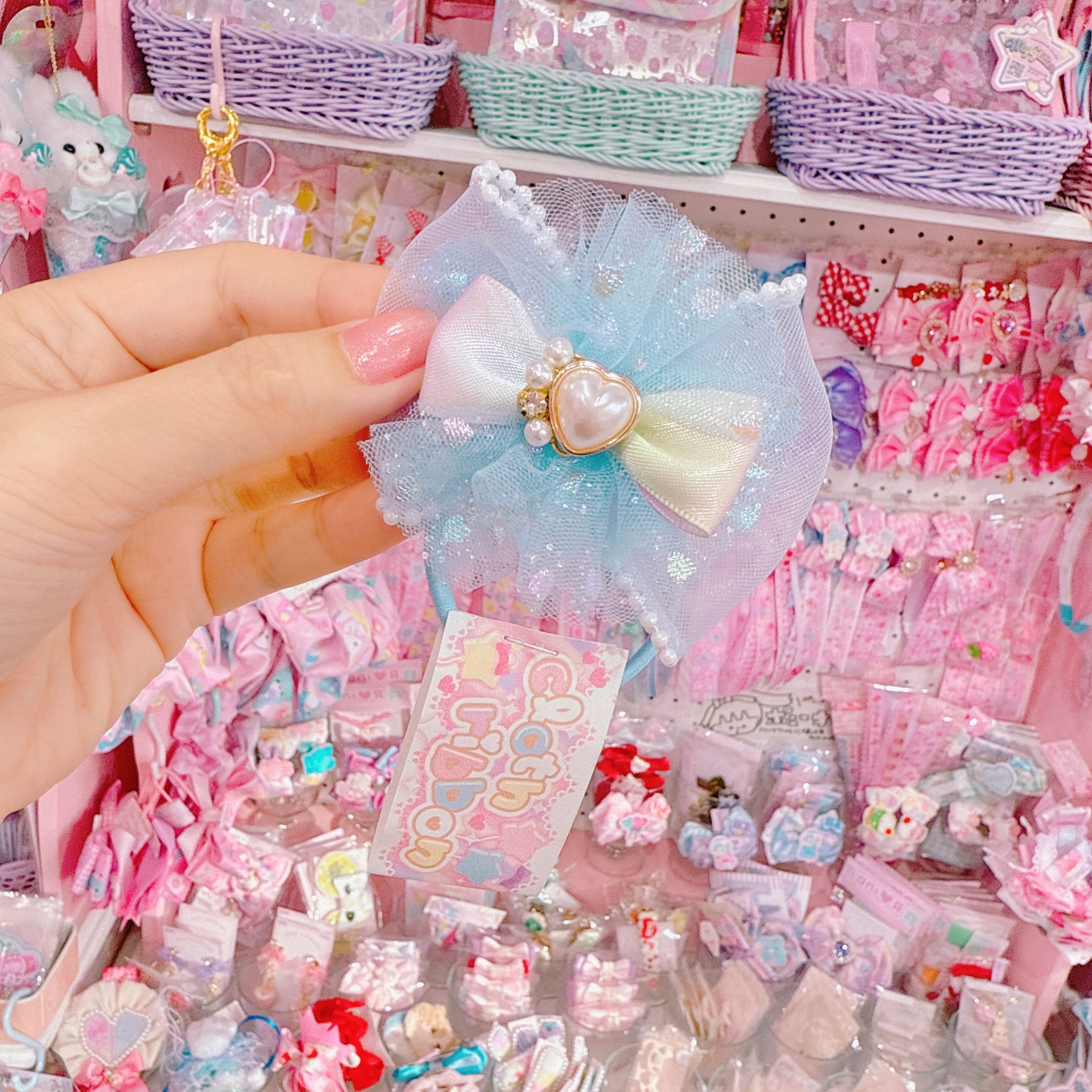 【C5】75-2ハートチュールヘアゴム