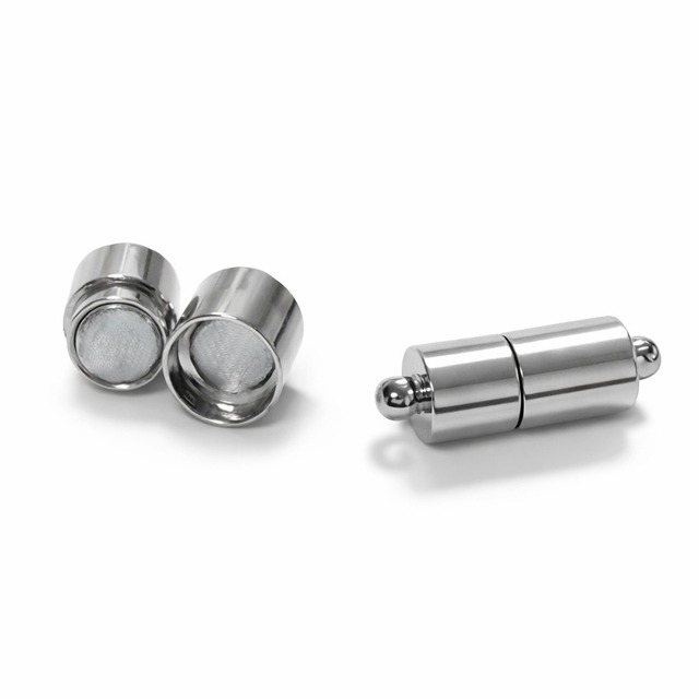 〔KK451-S5p〕19*7mm 強力磁石 留め具 シルバーカラー アクセサリーパーツ5個入り