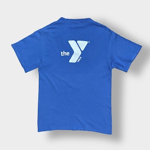 【YMCA】プリント Tシャツ バックプリント CAMP 焚き火 キャンプ S相当 半袖 夏物 US古着