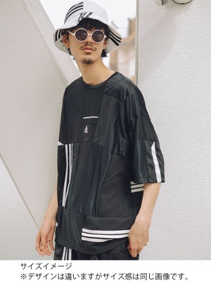 【KOH ISHIGURO】【オーダーのみ】"再構築" REMAKE big silhouette LINE patchwork T-shirts