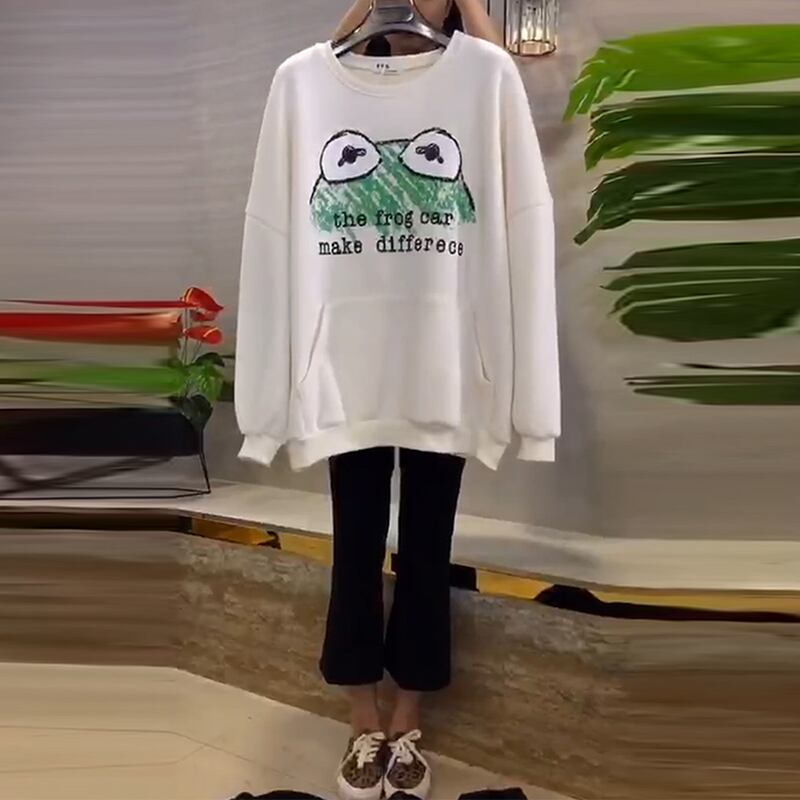 Tシャツ レディースルーズカジュアルオータムウィンター ロング 大きめサイズ 秋物 冬物 ミックスインファッション8121560715