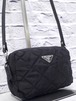 【美品】PRADA プラダ キルティング テスート ナイロン クロスボディ バッグ ミニ ショルダー カメラ バッグ ポーチ ポシェット 黒◆レアモデル