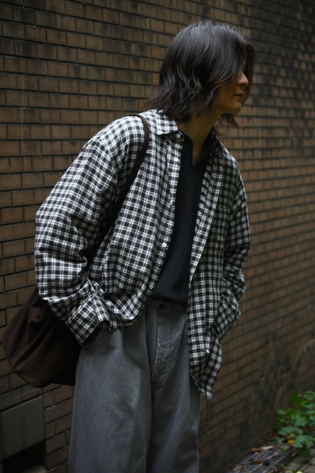BAUTH / COTTON SILK CHECK SHIRTS (CHARCOAL CHECK)