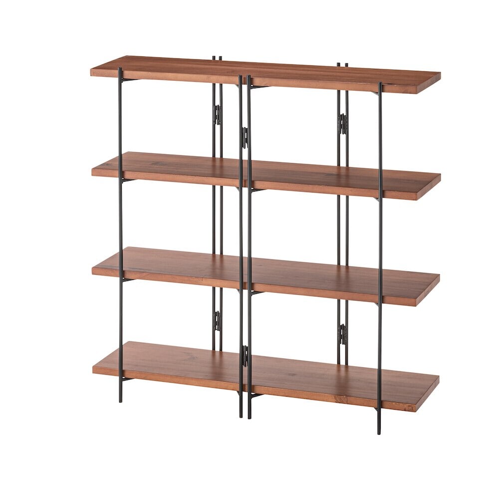 北欧風 シェルフ オープンラック 四段式 収納棚 スリム木製