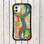 受注生産 iPhoneケース 川沿いの都市地図｜マップコラージュ UMAP004A