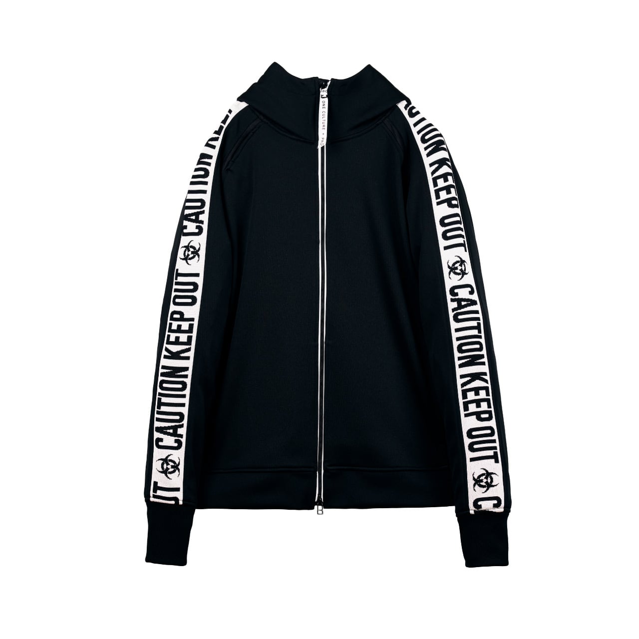 KEEP OUT” HOODED TRACK JACKET (BLACK) | beauty:beast official web shop