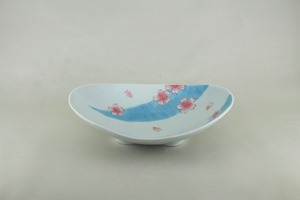 流水桜　楕円鉢（小）