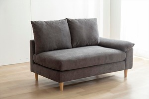 【2点セット】Mellow オットマン付き2人掛けカウチソファ