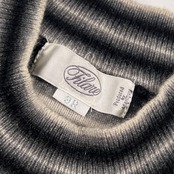 カシミヤ100% Filare フィラーレ ボーダー 花柄刺繍 ニット セーター 9R/グレー系 レディース