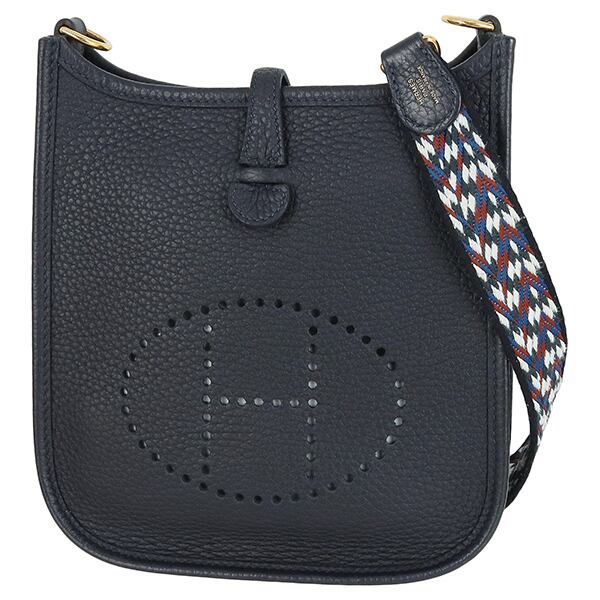 Used HERMES エルメス エヴリン 16 アマゾーヌ トリヨンクレマンス サングルジグザグ カバン 黒 白 ショルダーバッグ クロスボディバッグ ポシェット 超美品
