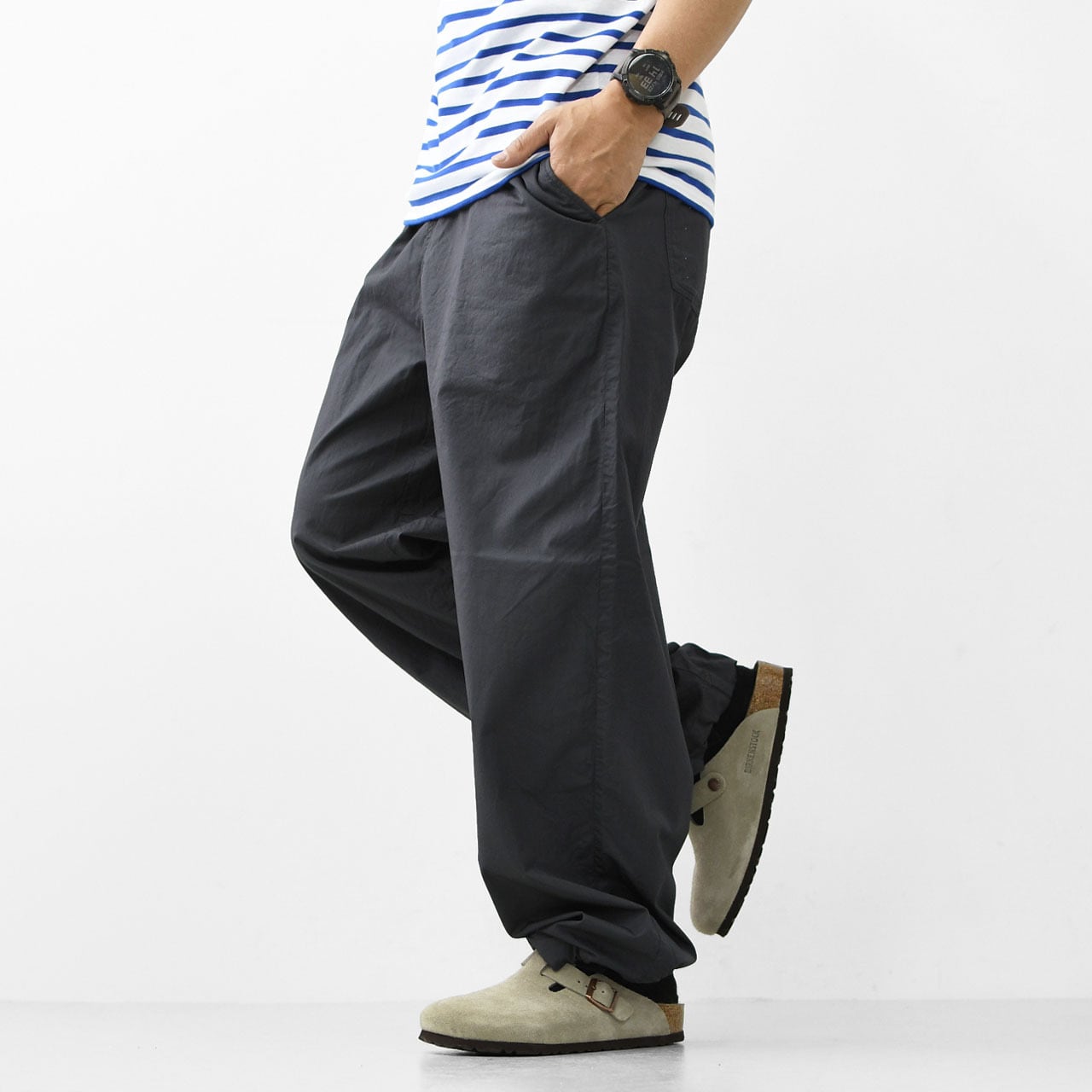 RINEN [リネン] 70/1ツイル 裾ヒモパンツ [R49505] イージーパンツ