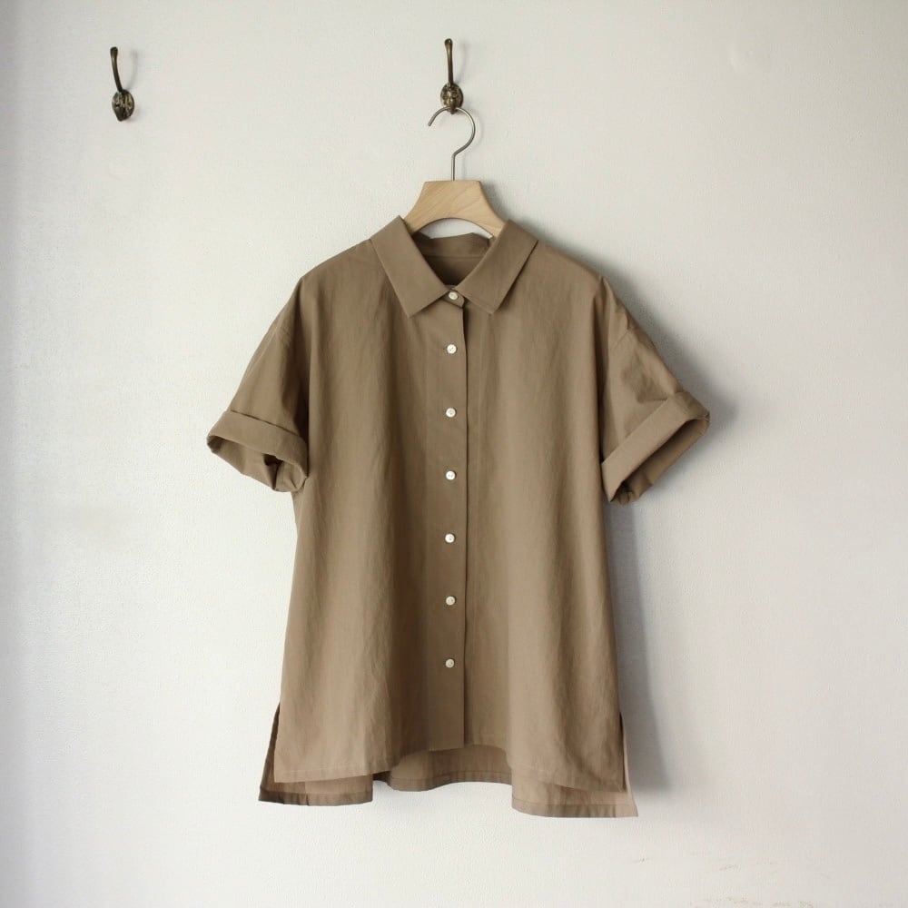 Houttuynia cordata　ボックス型シャツ 半袖　voile cotton