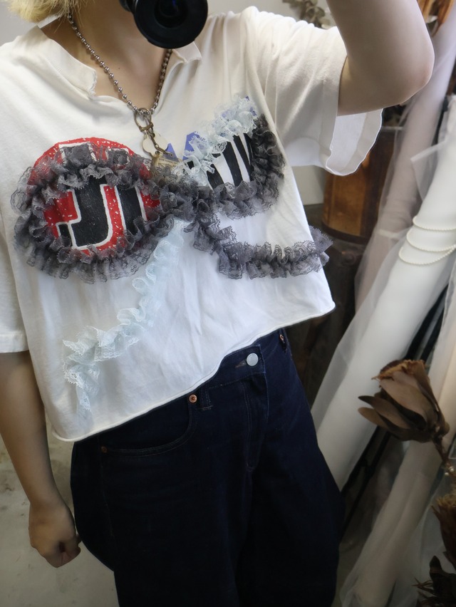 frill ribbon T-shirt