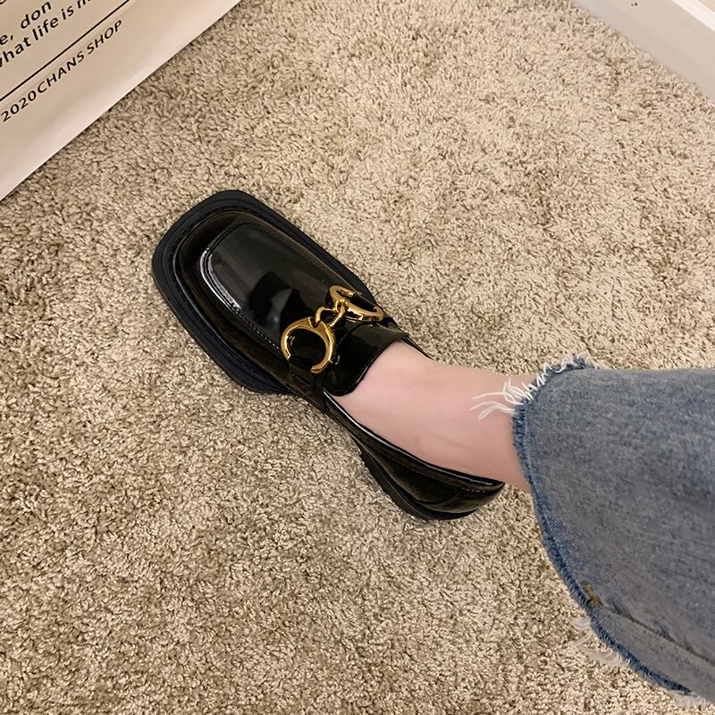 シングルサマーメタルレザー 靴 シューズ 夏物 スクウェア 部族の婦人靴85165222202