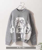 ◆アニマル ジャガード クルーニット◆bl-418427