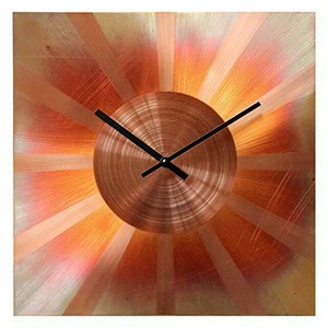 インテリア　メタルクロック Large Square Copper Wall Clock 16-inch -