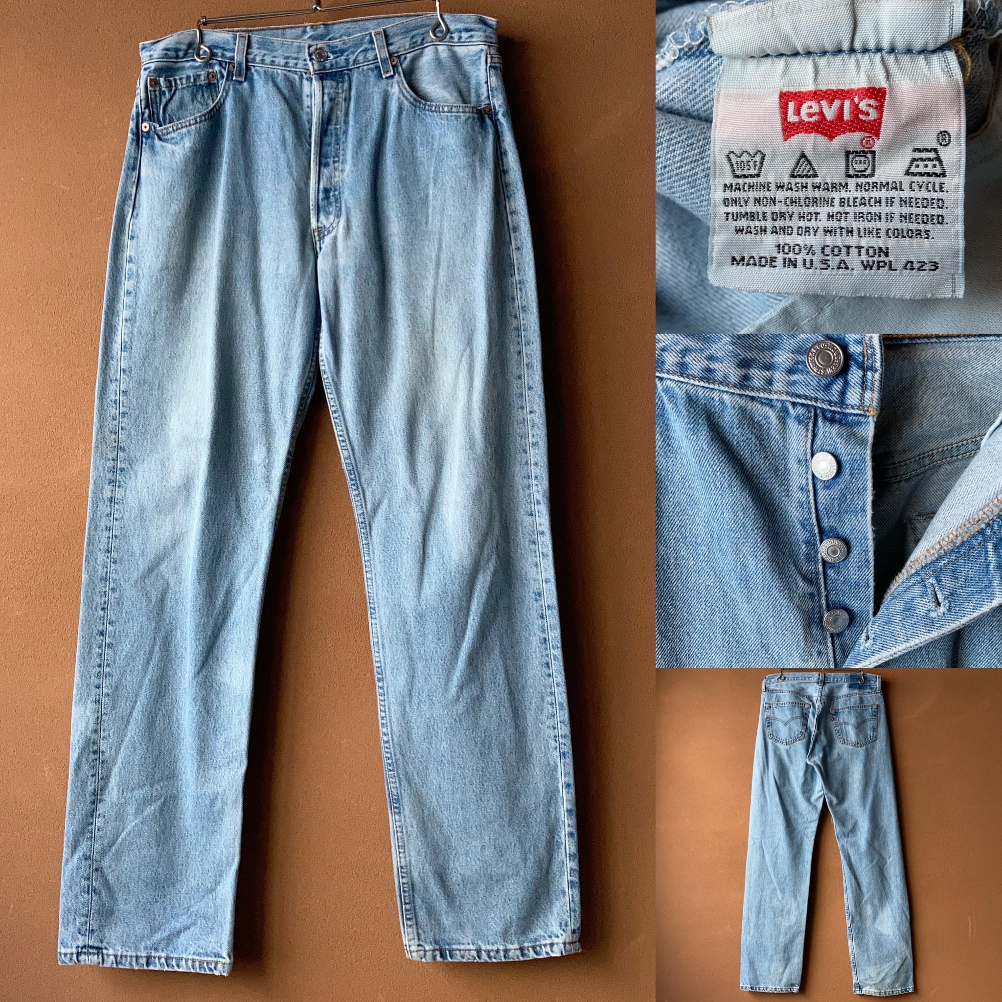 90's USA製 Levi's 501 ストレートデニムパンツ 色落ち W35 90's USA製 Levi's 501 ストレートデニムパンツ 色落ち W35
