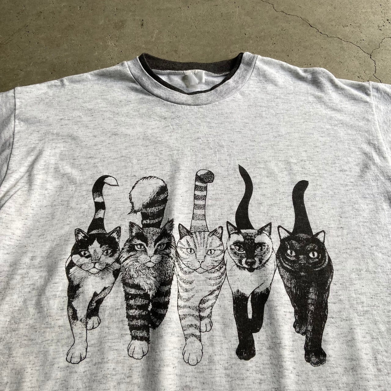 90年代 ネコ アニマル 両面プリントTシャツ メンズL相当 レディース 