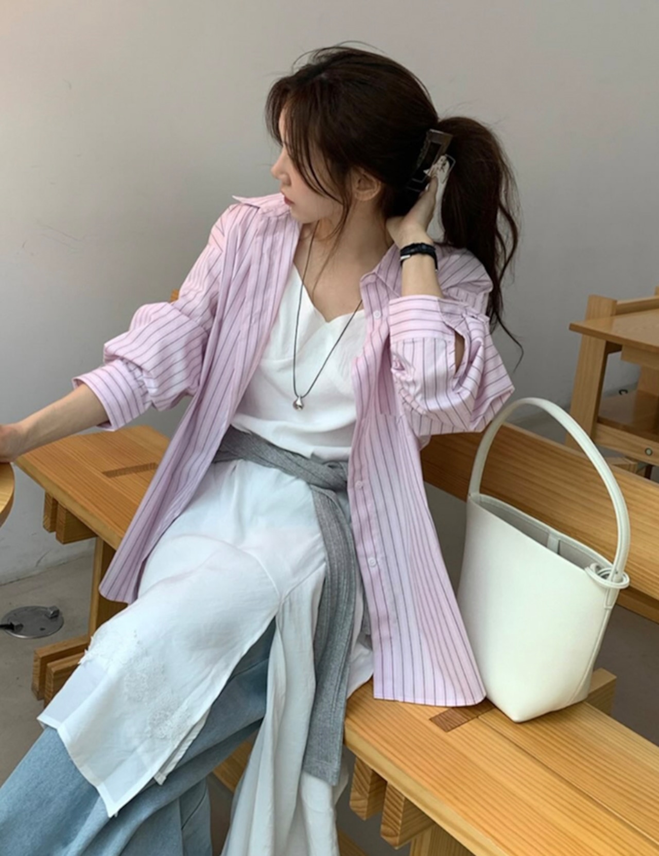 【新作5%OFF・3日間】Stripe Over-Fit Shirts_2colors