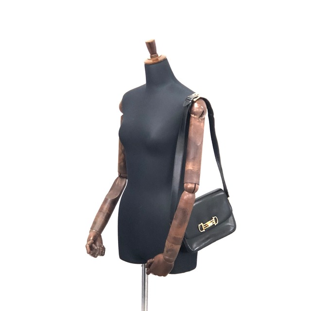 CELINE セリーヌ ホースビット レザー ショルダーバッグ ブラック vintage ヴィンテージ オールド p25eua