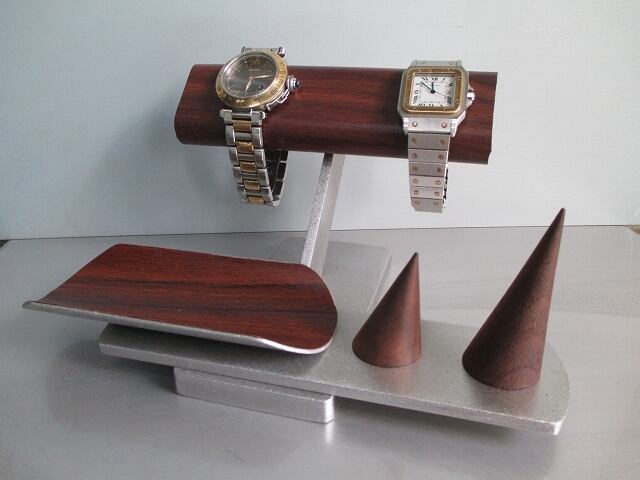 腕時計スタンド だ円パイプ腕時計、リングアクセサリー収納スタンド