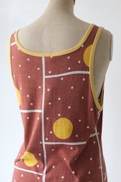 Vintage retro geometric dot maxi tank dress