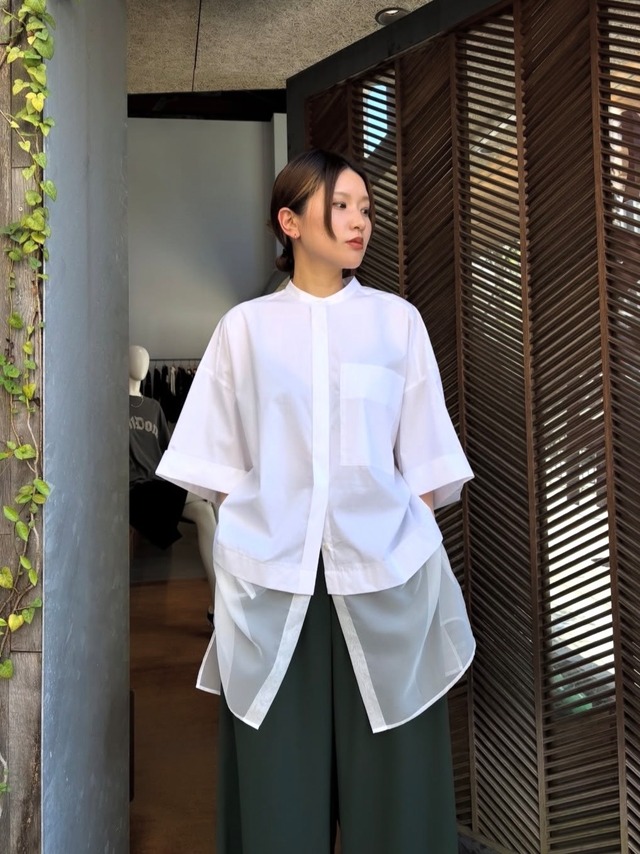 【26AW】ENFOLD エンフォルド / シャツ / SHEER BOTTOM SHIRT