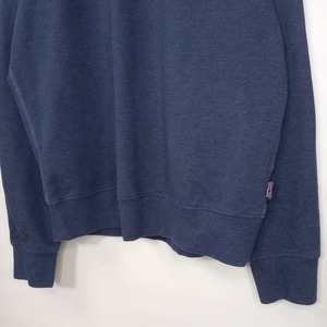 パタゴニア　スウェット　トレーナー　刺繍ロゴ　無地　裏起毛　薄手　ネイビー　M