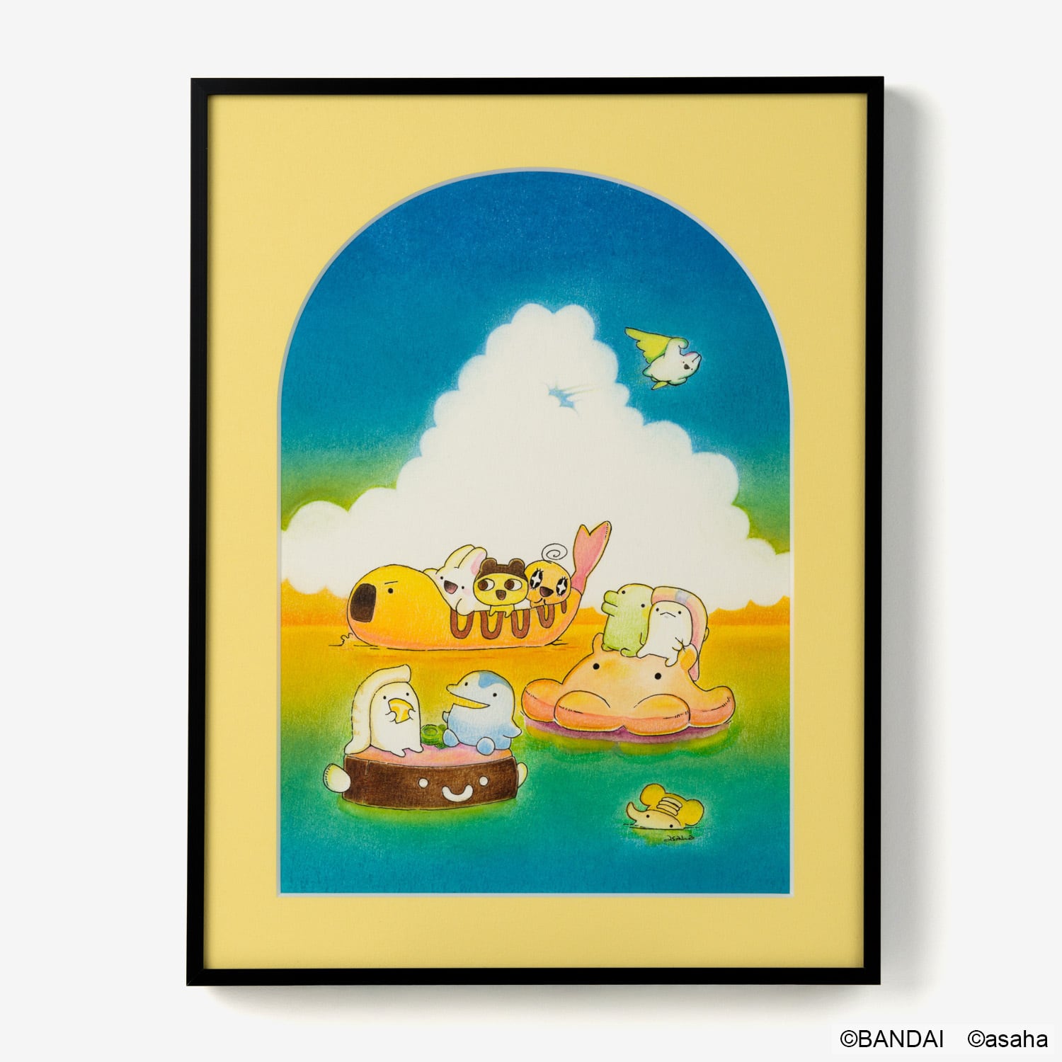 会場売約済】たまごっち×asaha コラボイラスト原画 13「みずうみ