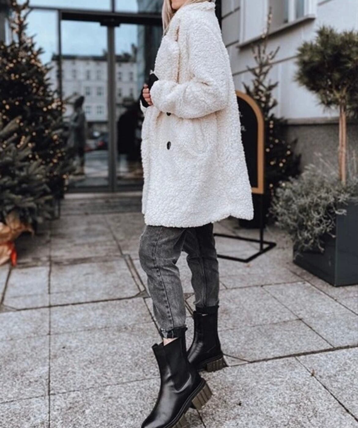 White Teddy Bear Middle Coat テディベアコート 白 ホワイト White Teddy Bear Middle Coat テディベアコート 白 ホワイト