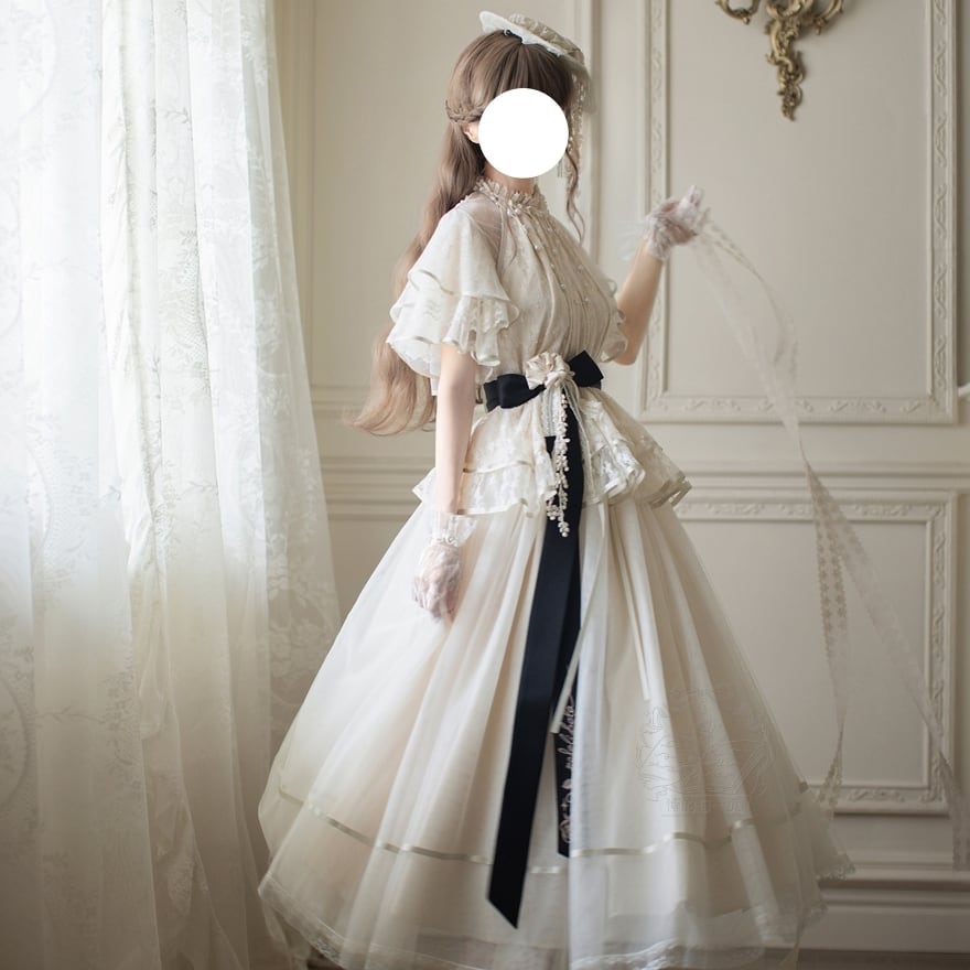 【予約商品】 クラシカルロリィタ ウエストベルト 薔薇刺繍 月光礼賛 控えめ お茶会 女子会コーデ