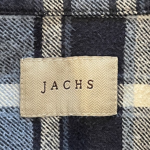 【JACHS】ネルシャツ 長袖シャツ フランネル ヘビーネル チェック柄 厚手 フラップポケット XL ビッグサイズ US古着