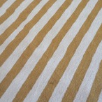 ブロックプリント生地【50cm単位】インド綿  ストライプ柄 イエロー×生成り #53410-YL1