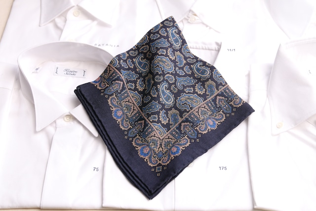 Silk Pocket square"paisley”C2260-22