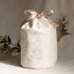 骨壷カバー レース エクリュの葉