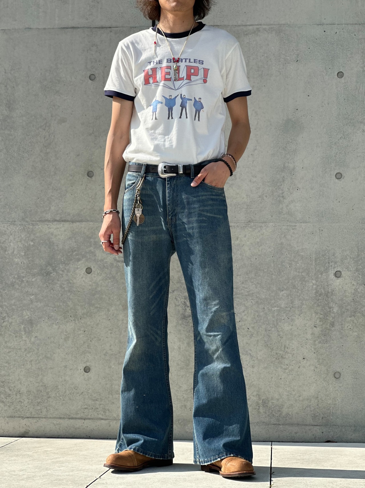 Washed Flare Denim