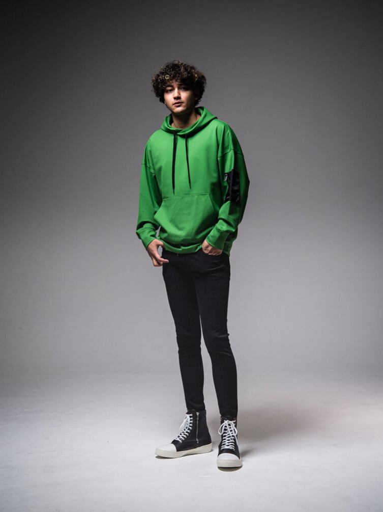 RESOUND CLOTHING / military pocket loose hoodie GREEN / ルーズパーカー