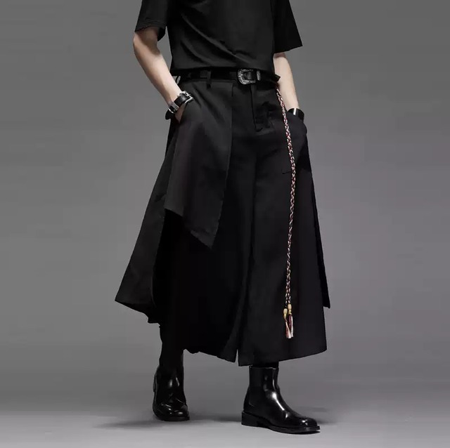 【ORV0034】Tailored Wide-Leg Faux Two-Piece Pants