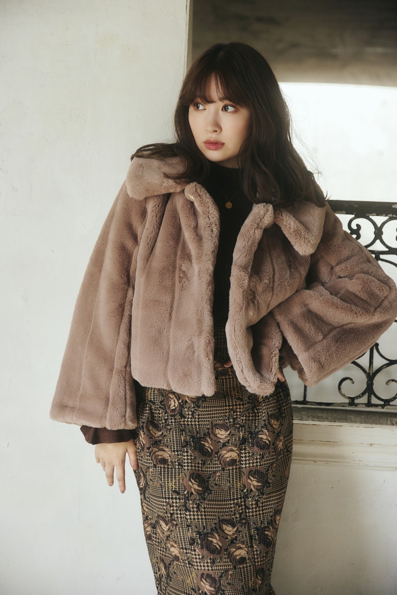 カラーグリーンherlipto Faux Fur Reversible Coat sage S