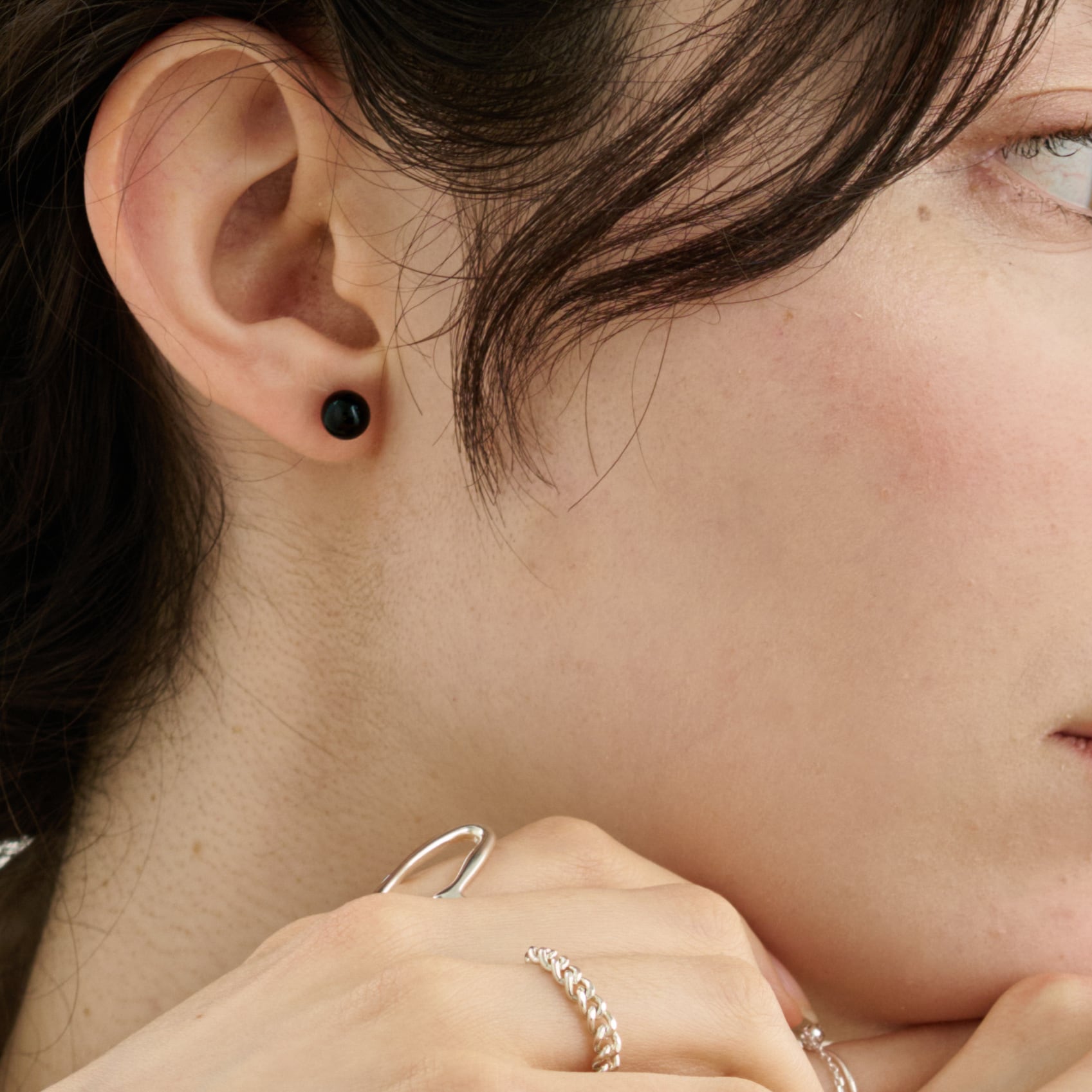silver925 オニキス ピアス p420 | RIN. accessory ｜ステンレス