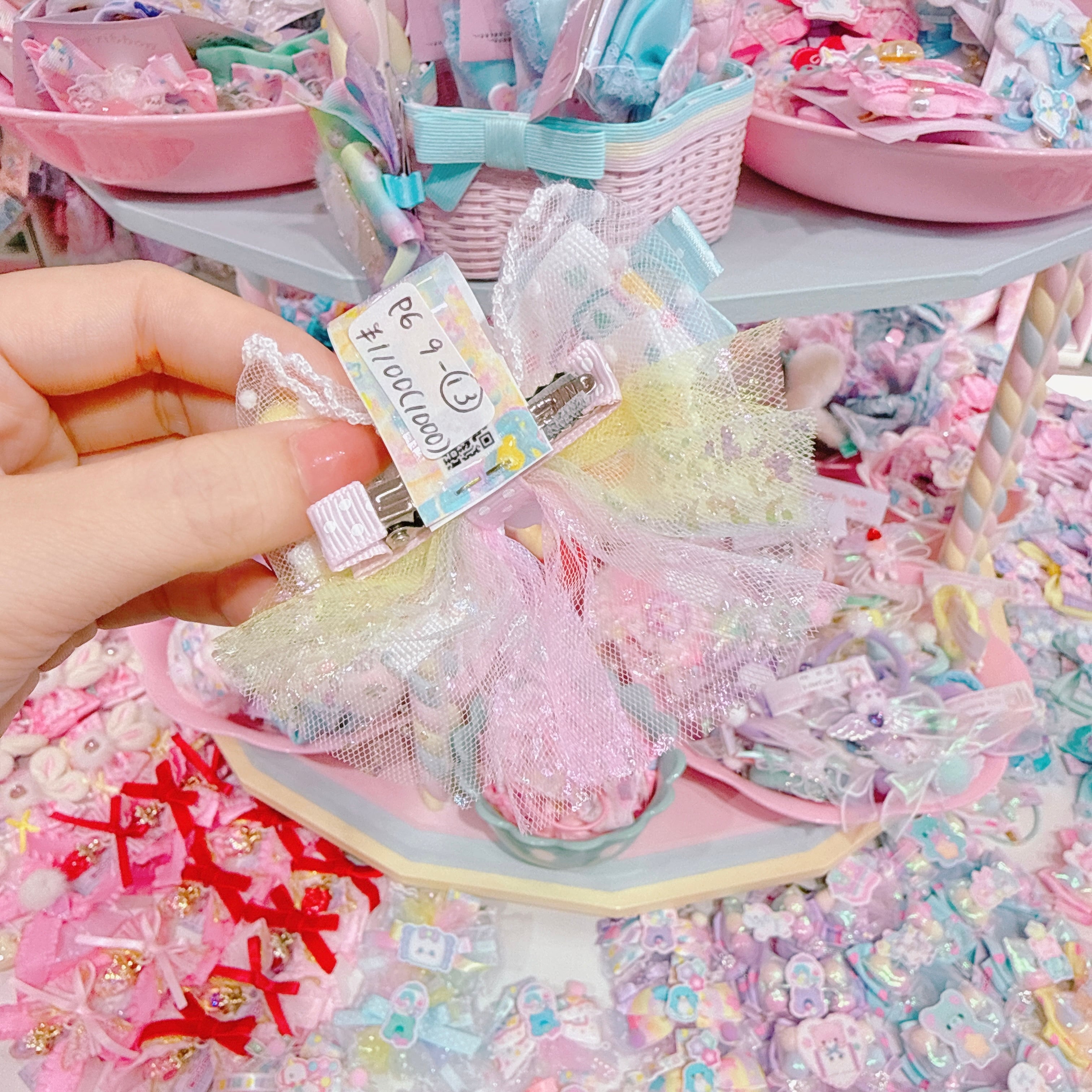 【P6】9-13リボンヘアクリップ