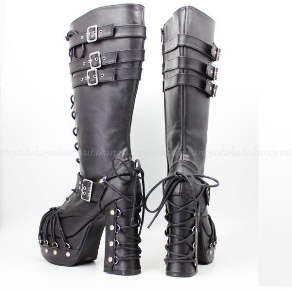 □【サイズ交換OK】Demonia（デモニア）正規保証品 厚底 ブーツ 黒