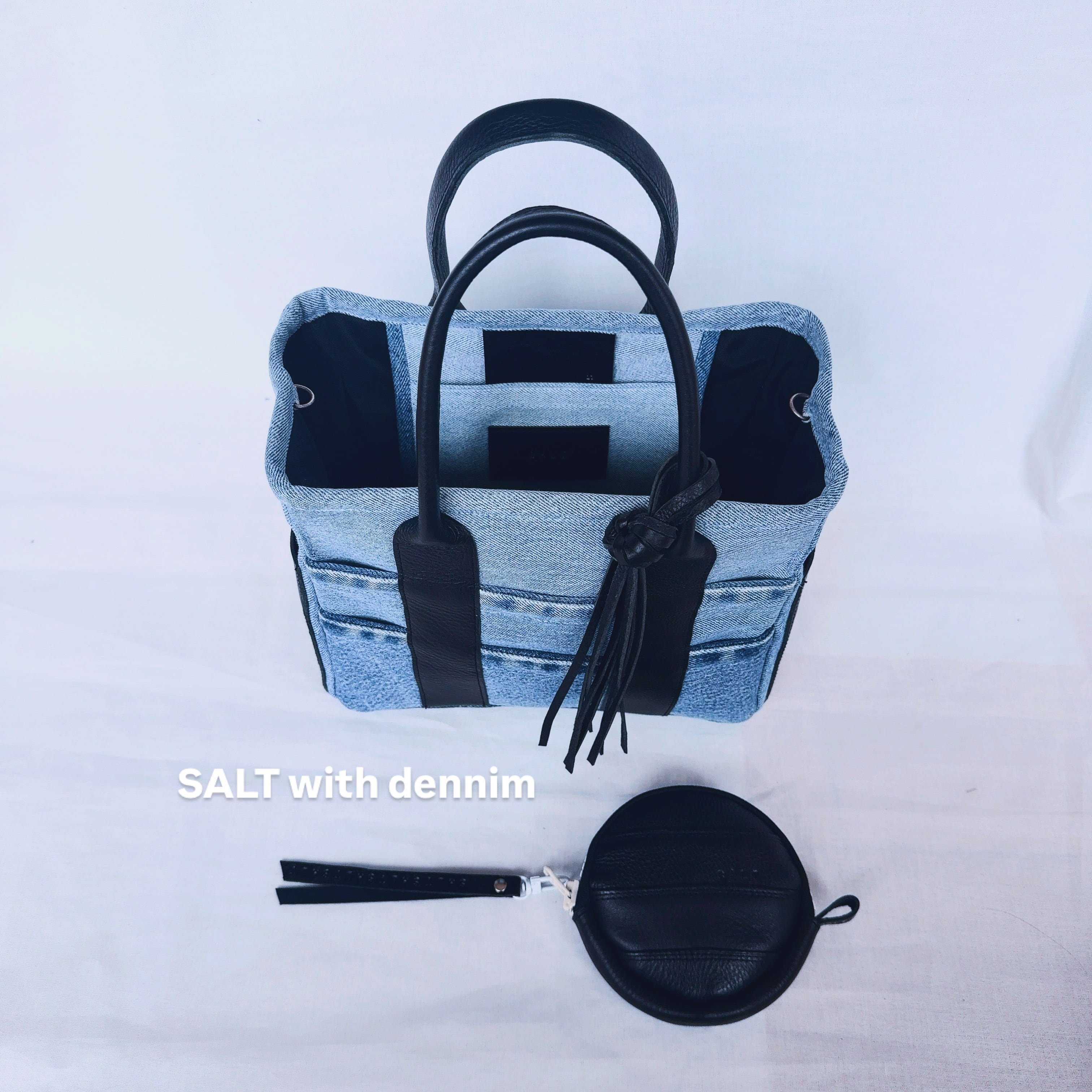Denim×leatherスクエアトートmini No.6745
