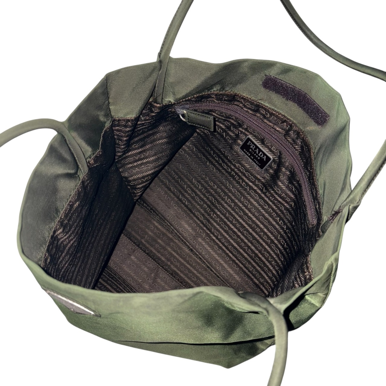 PRADA green nylon tote bag