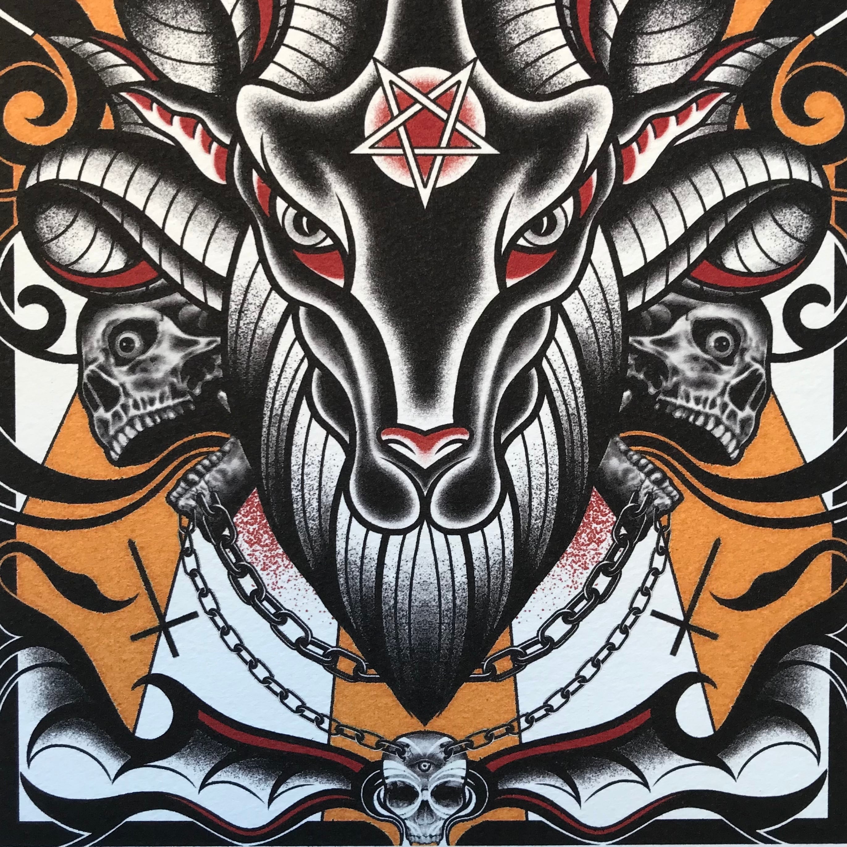 タトゥーデザイン アートフレーム パブミラー アメリカ ハンドメイド