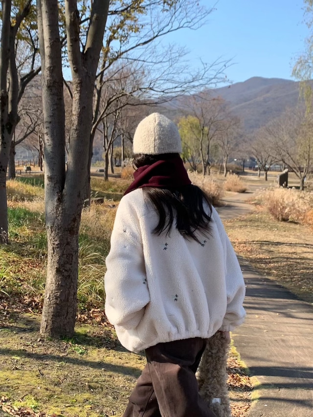 (予約) signature / Fog embroidered fleece jumper 1color