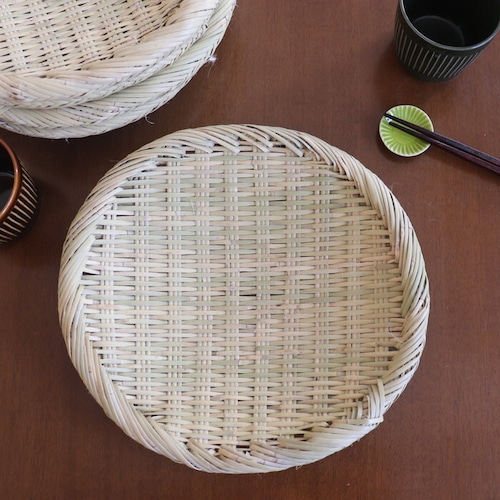 岩手県 すず竹 丸ざる 8寸  Bamboo basket 25cm  (Suzutake Zaru) #307