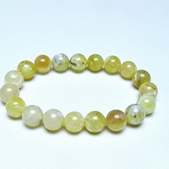 オパール ブレスレット 10mm イエローオパール コモンオパール 一点物 メール便可 [M便 1/10] 111-48634