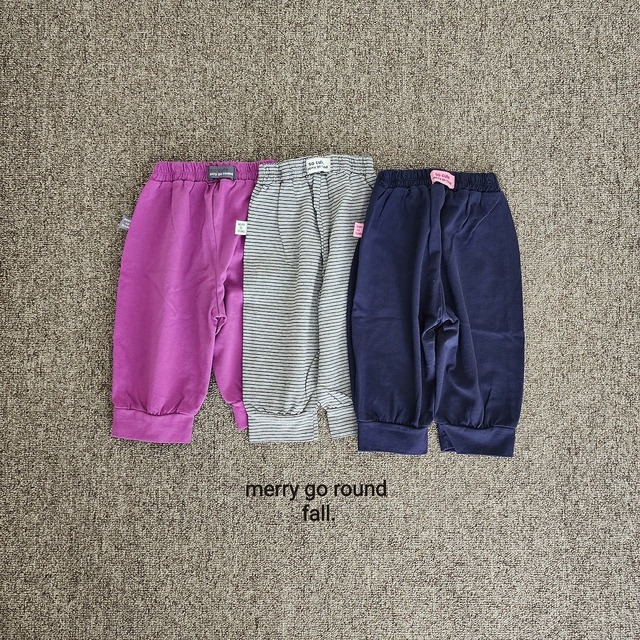 【取寄】merry go round｜single yoga pants (stripe)｜シングルヨガパンツ(ストライプ)｜XS-2XL｜kids｜26 autumn