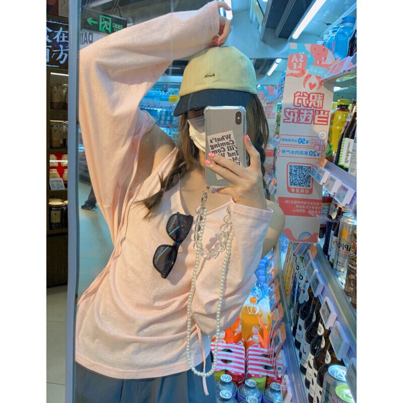 薄手サマーカジュアルノースリーブシャツ ピンク 夏物 ピュア ガールズファッション14264065420